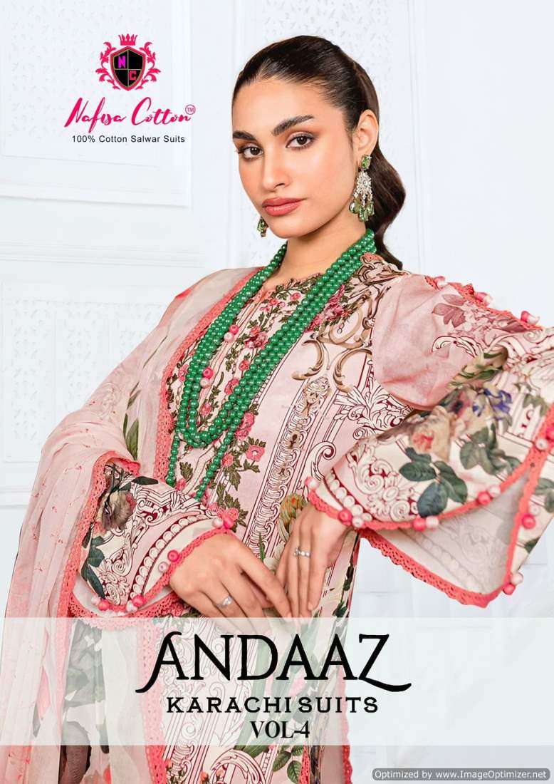 Nafisa Andaaz Vol-4 series 4001-4006  Pure Soft Cotton suit