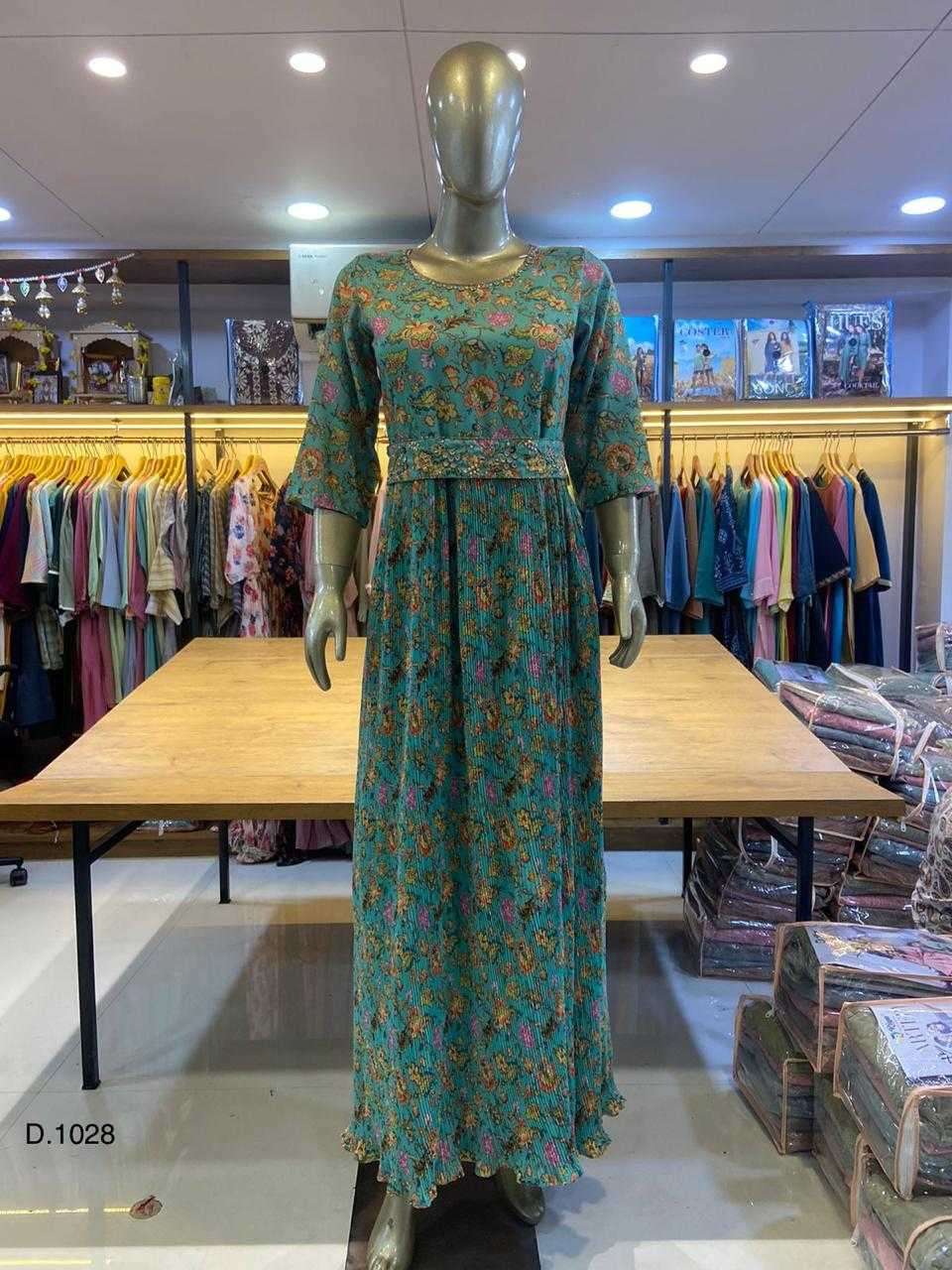 pr handwork khatli work gown occasion wear readymade combo set