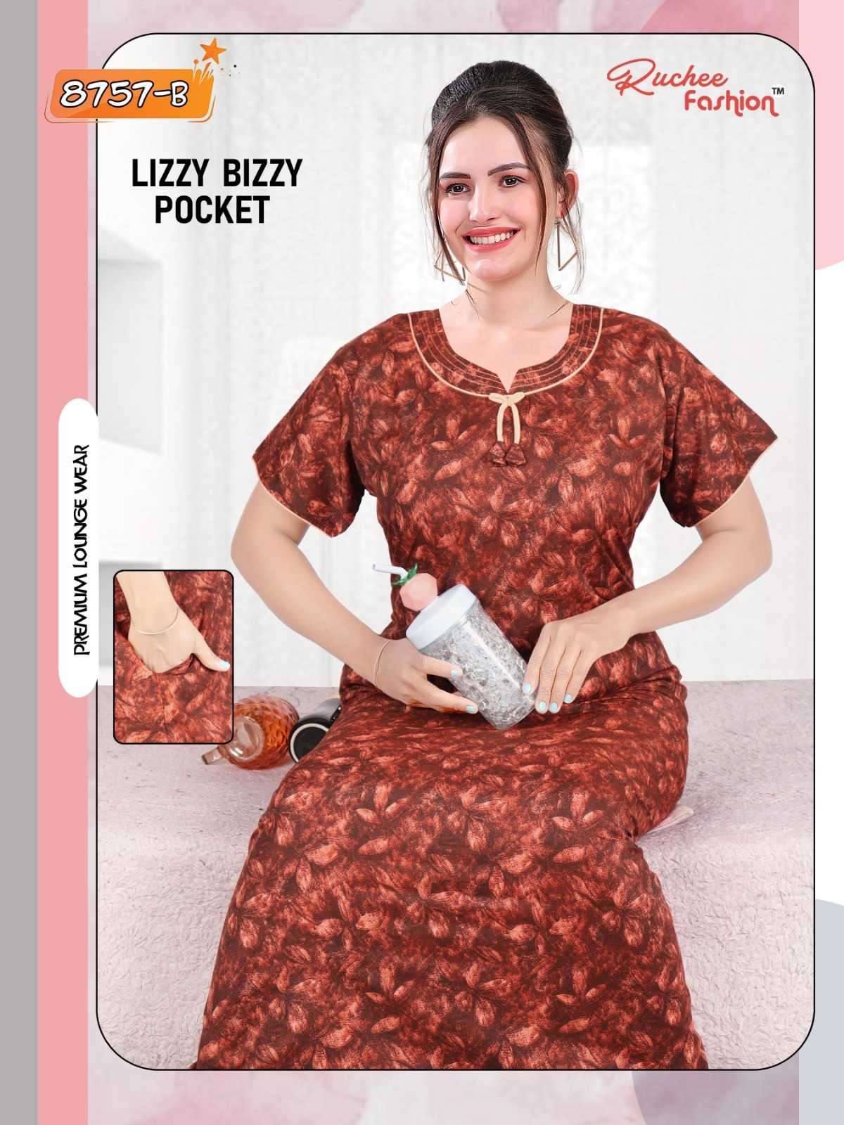 ruchee fashion lizzy bizzy pocket 8756-8760 comfy night gown