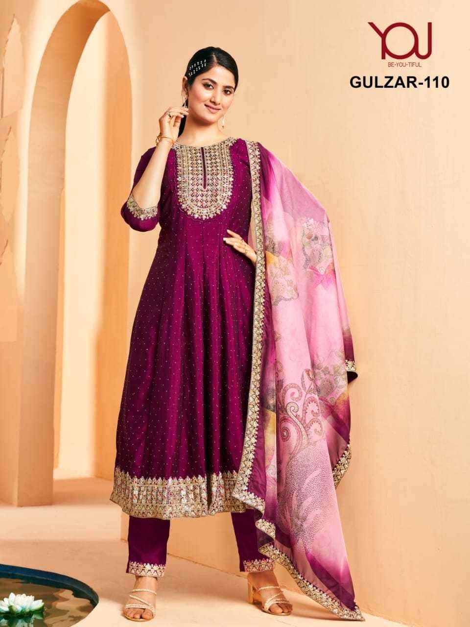 wanna you gulzar series 107-110 vichitra silk readymade suit