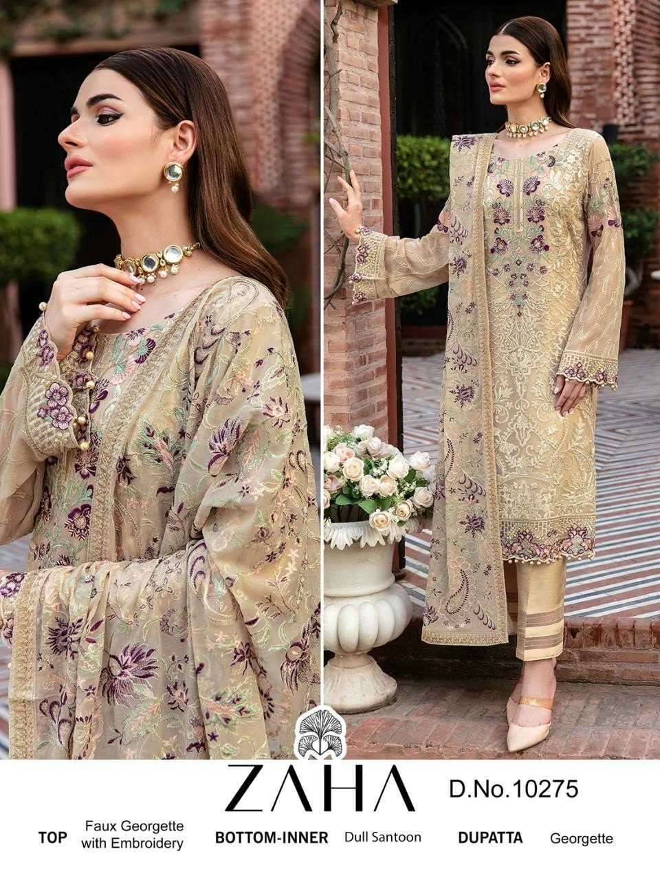 zaha 10275 georgette heavy embroidered suit