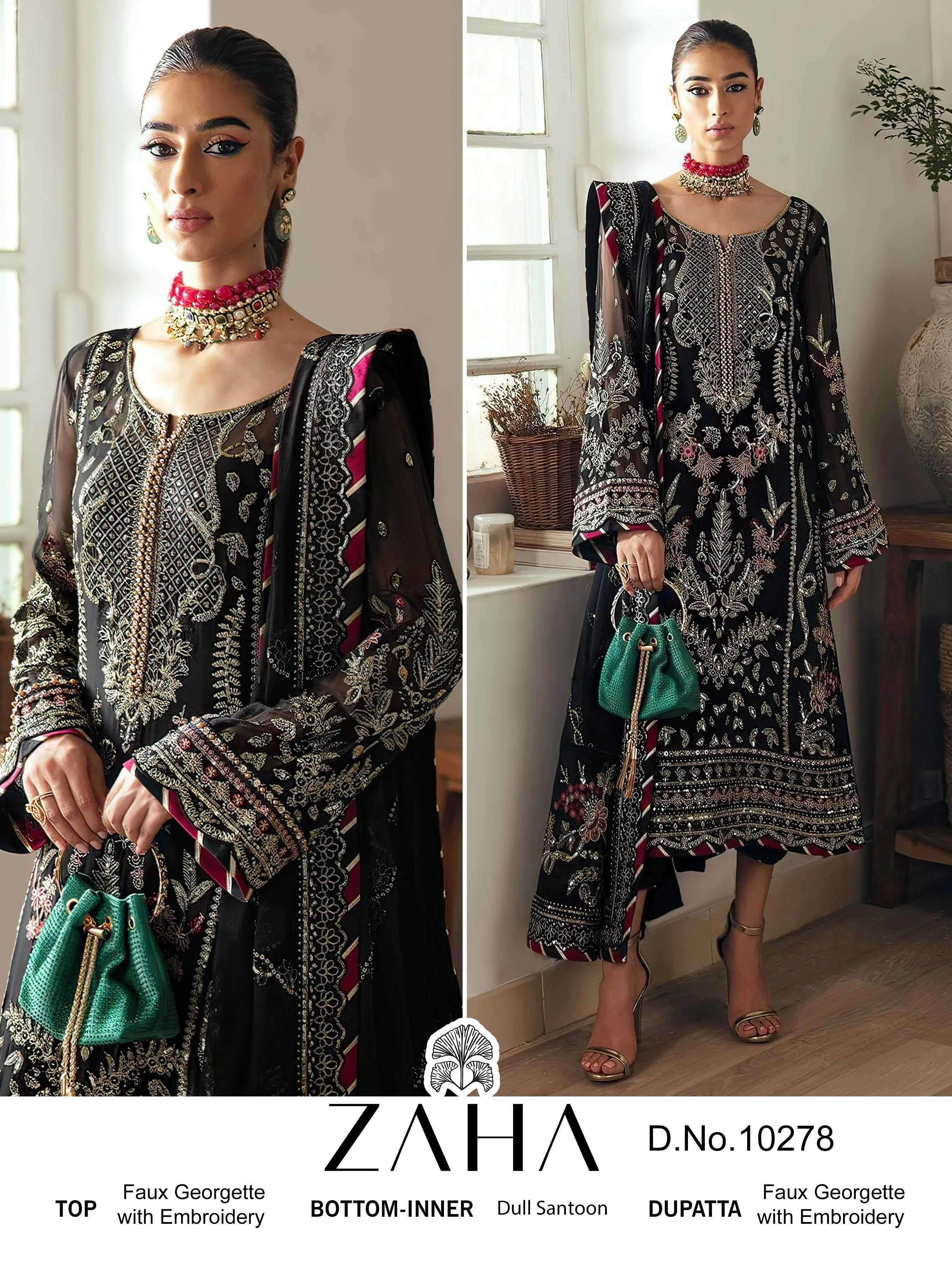 zaha 10278 georgette heavy embroidered suit