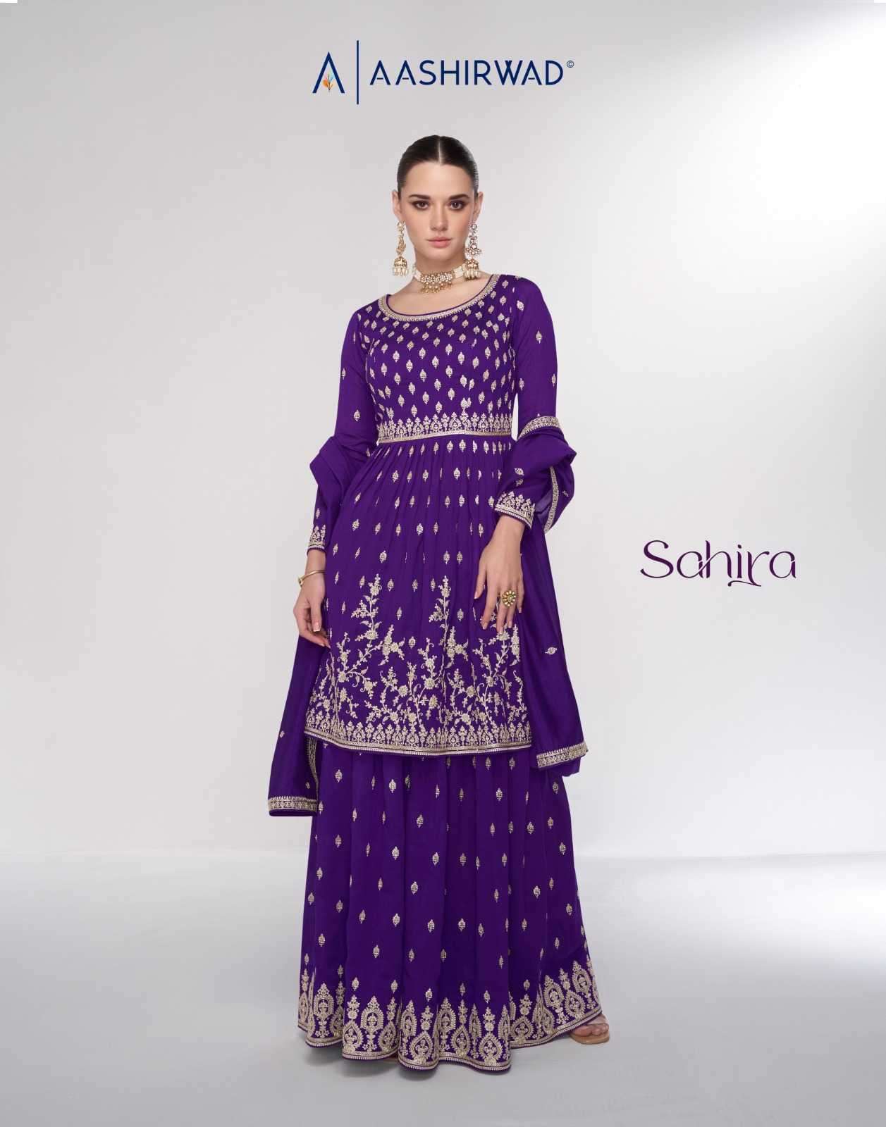 aashirwad sahira series 9989-9991 premium silk readymade suit 