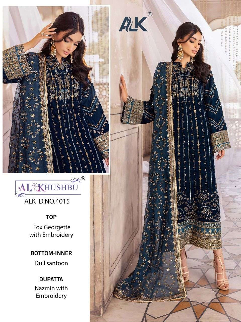 AL_KHUSHBU ALK DNO_4015 GEORGETTE WITH HEAVY EMBROIDERED suit