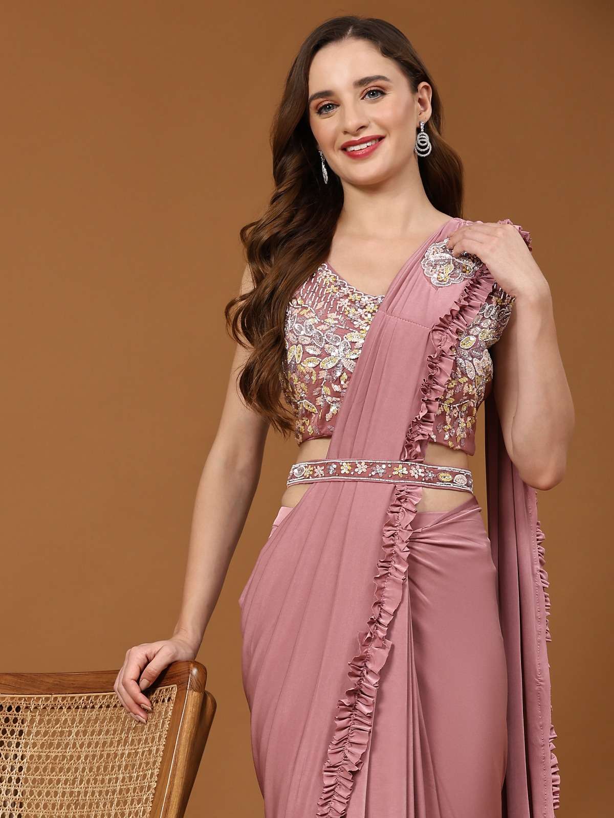 amoha 101888 designer imported fabric readymade saree