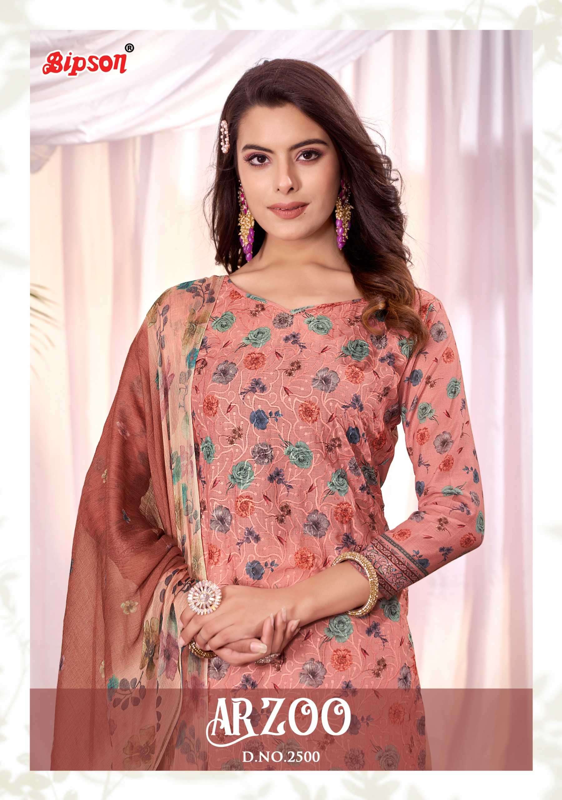 bipson aarzoo 2500 Pure COTTON printed suit 