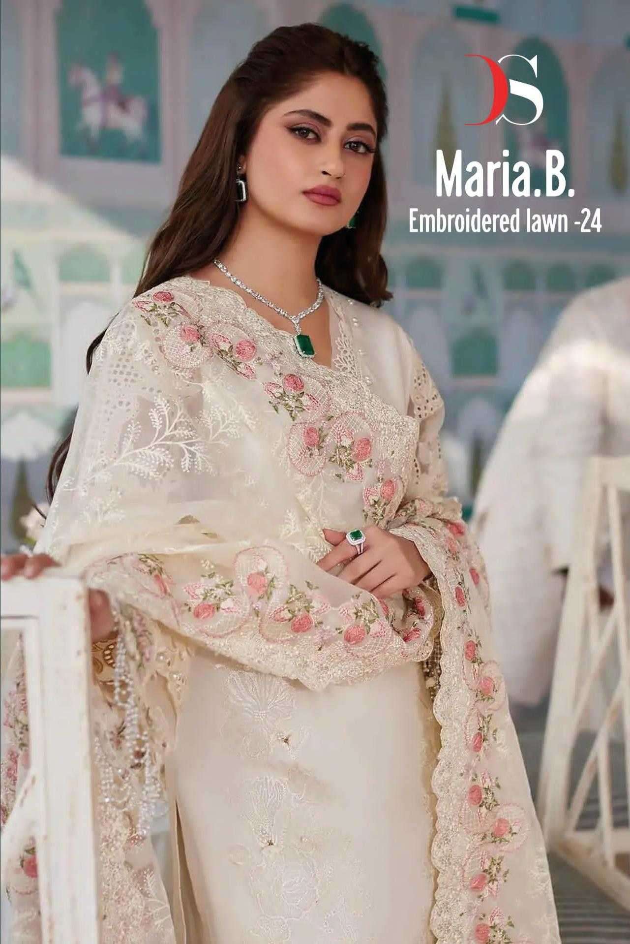 deepsy suit maria b embroidered lawn vol 24 series 5091-5096 Pure cotton suit