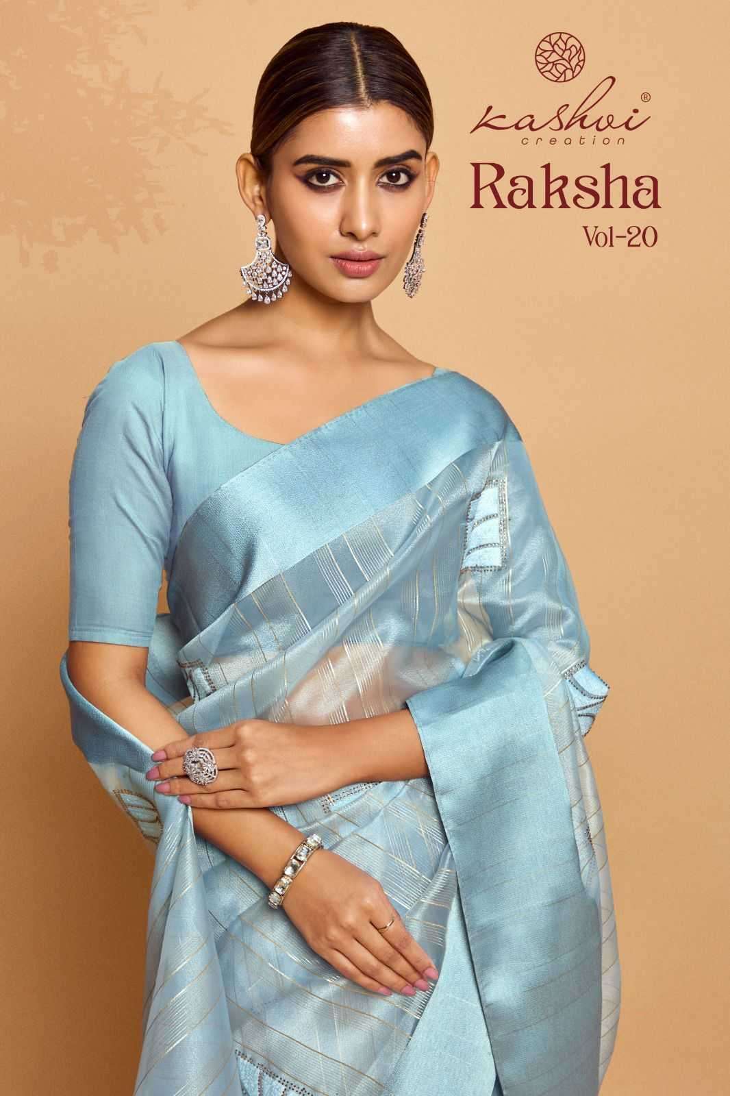 kashvi raksha vol 20 series 1001-1008 organza saree