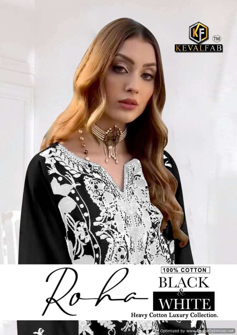 Keval Roha Black And White series 1001-1006 Heavy Cotton Printed suit