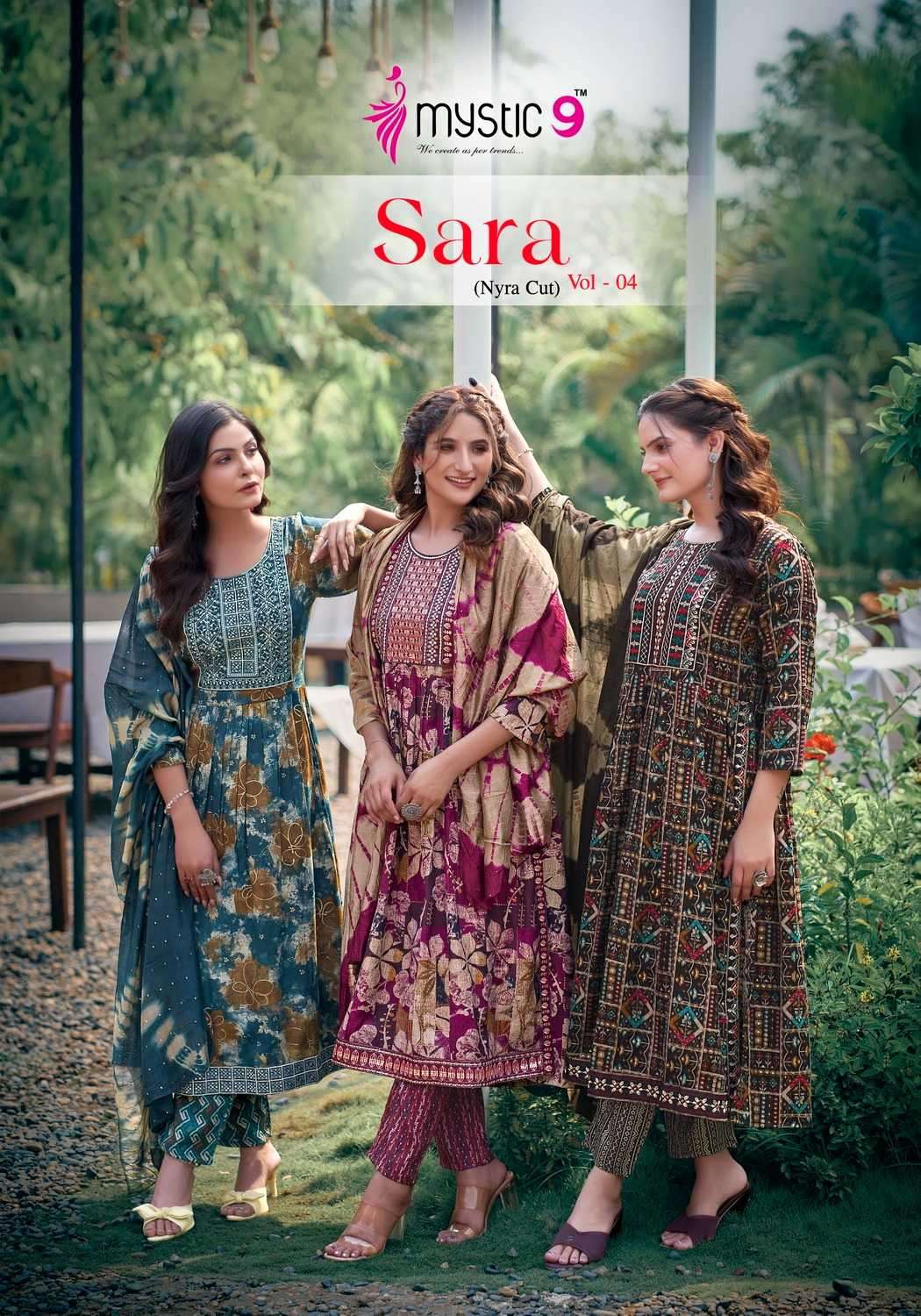 mystic9 sara vol 4 series 4001-4008 two tone rayon readymade suit 