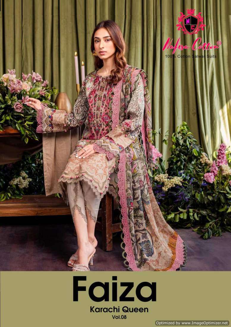 Nafisa Faiza Queen Vol-8 series 8001-8006 Pure Premium Cotton suit