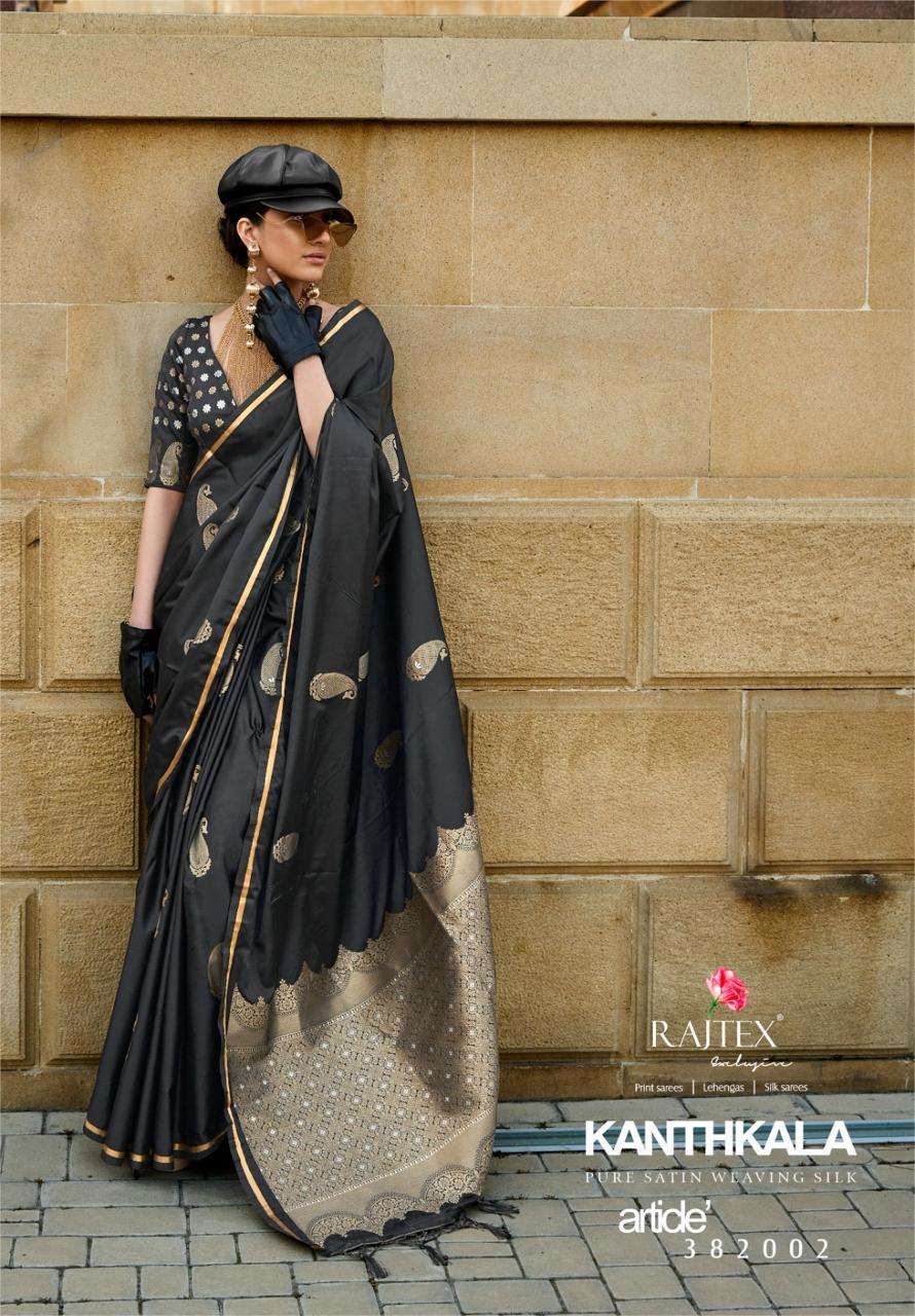 Rajtex Kanthkala series 382001 To 382006 Pure Satin Handloom Weaving Silk saree