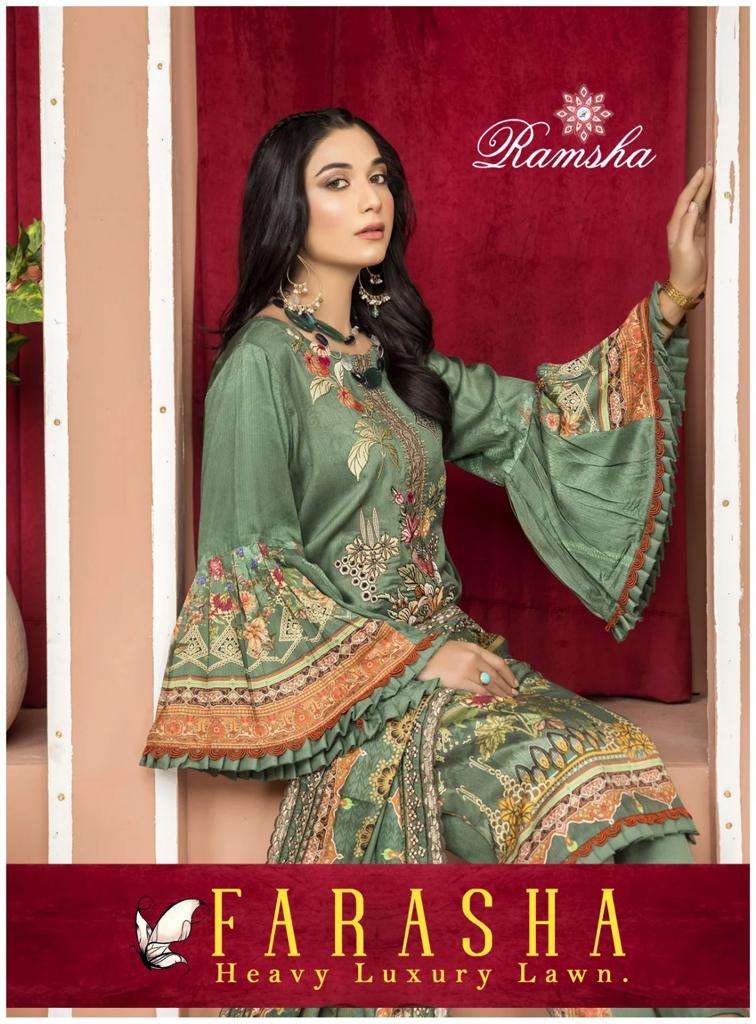 Ramsha Farasha Heavy Luxury Lawn Pure Lawn Cotton suit