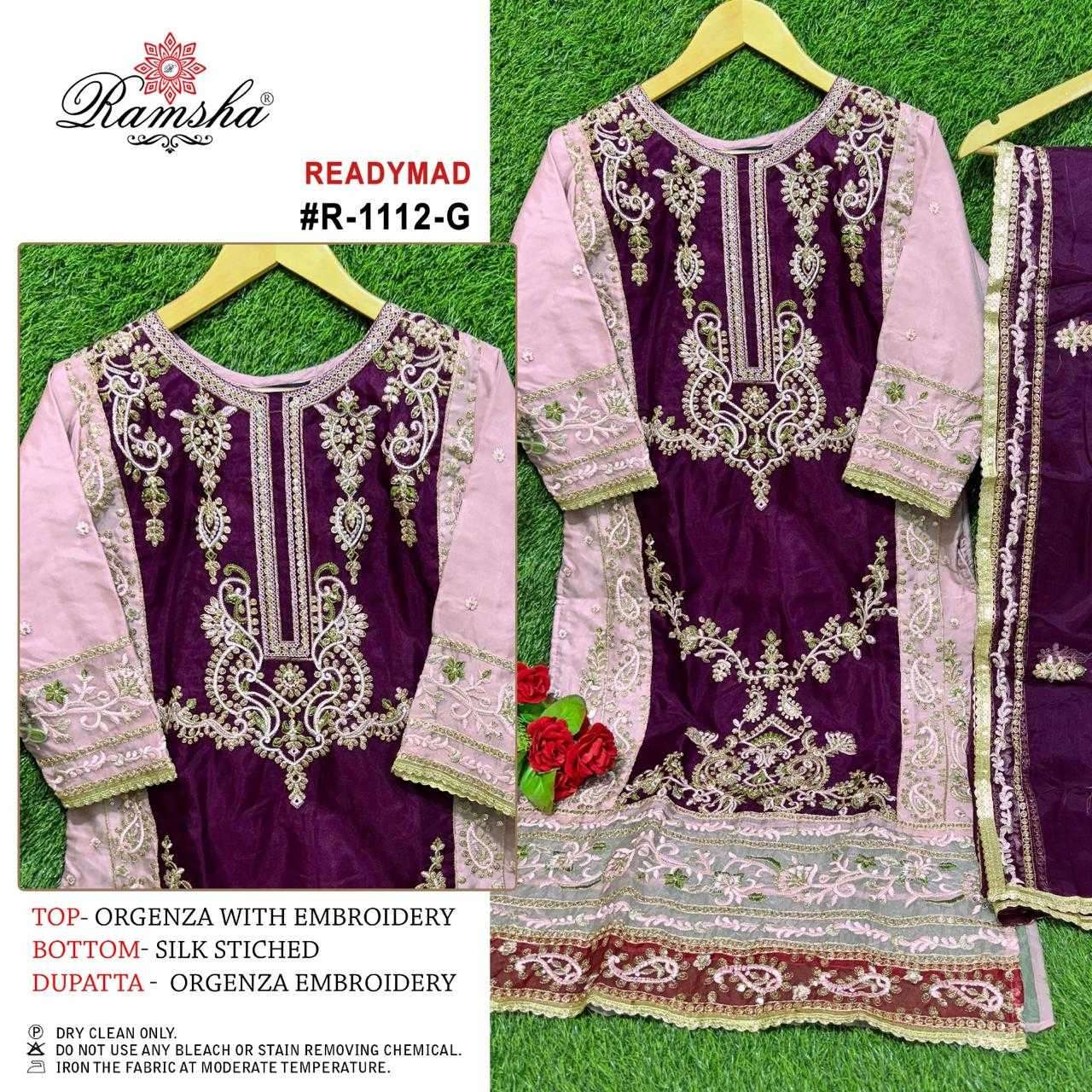 ramsha R-1112 efgh organza embroidery suit 