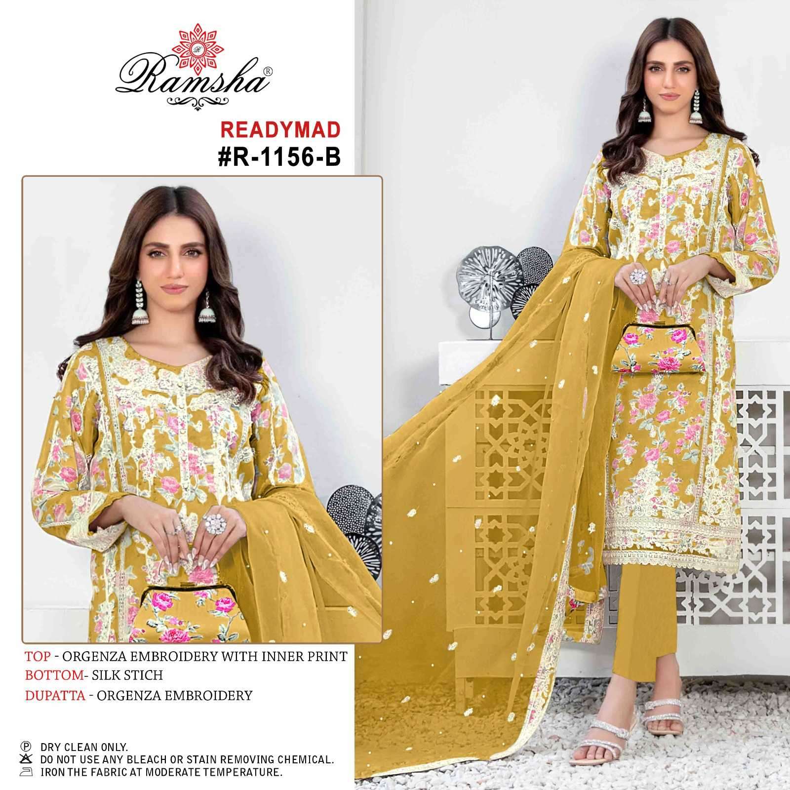 ramsha R-1156 organza embroidery readymade suit