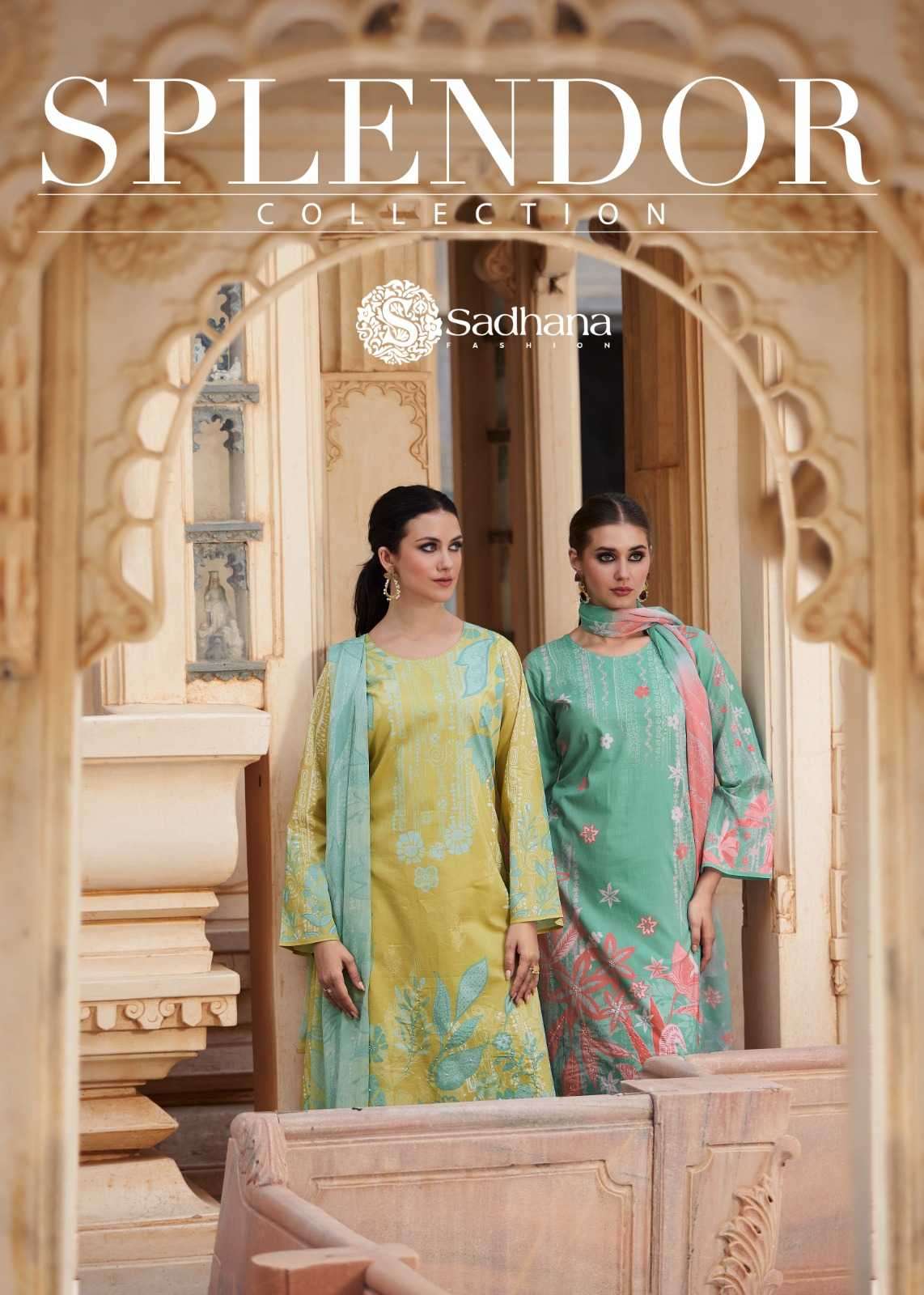 sadhana splendor series 1001-1008 pure lawn cotton suit 