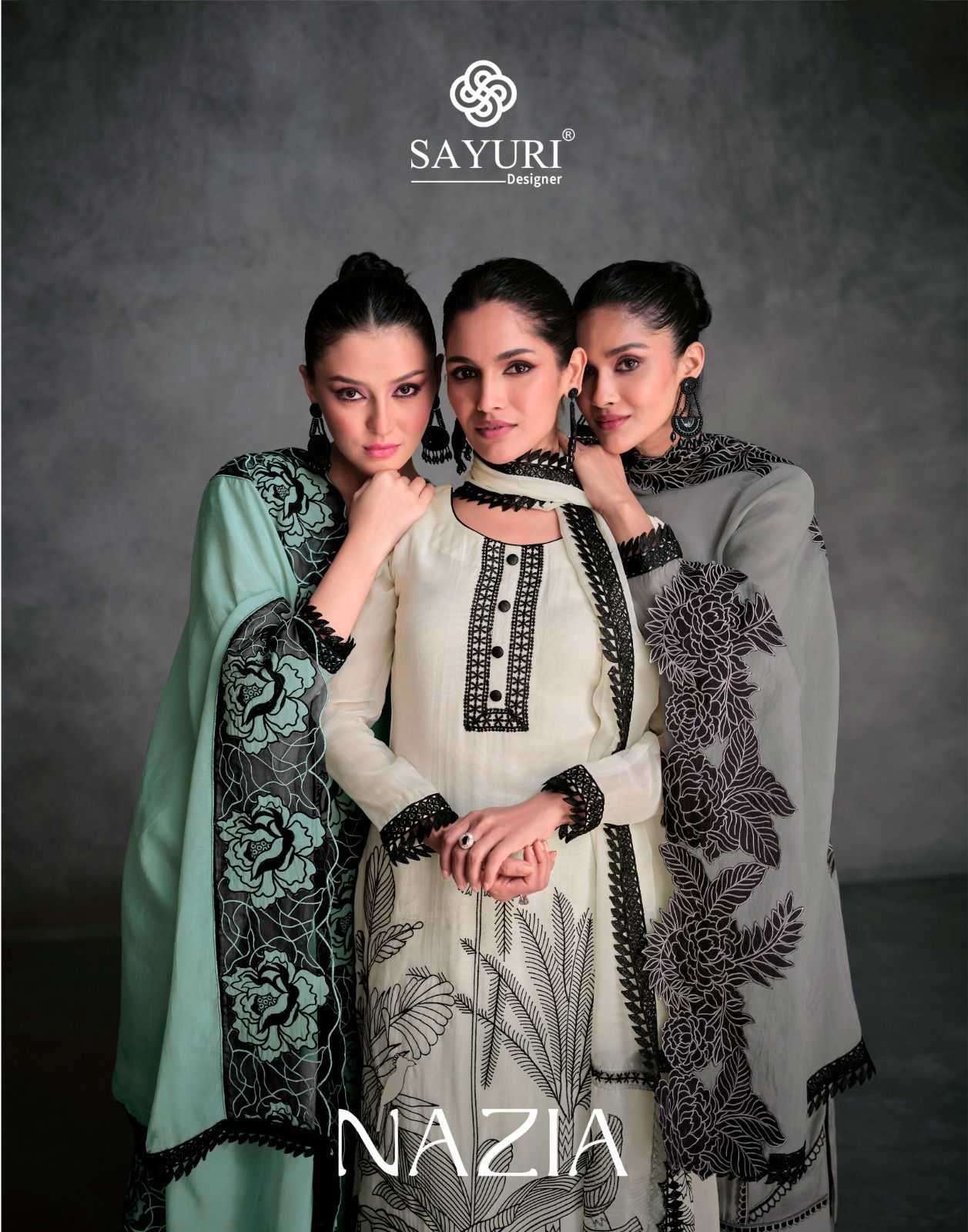 sayuri nazia series 5462-5465 pure organza silk readymade suit 