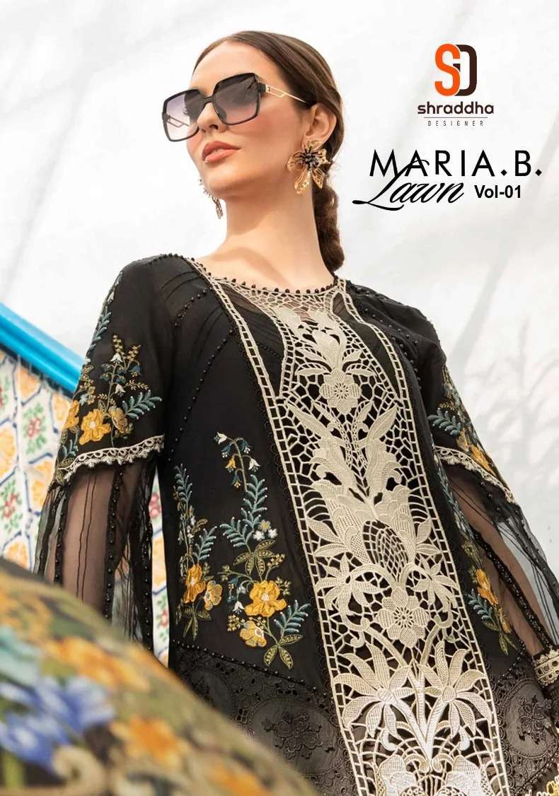 Shraddha maria.b lawn vol 1 series 1001-1006 pure cotton suit 