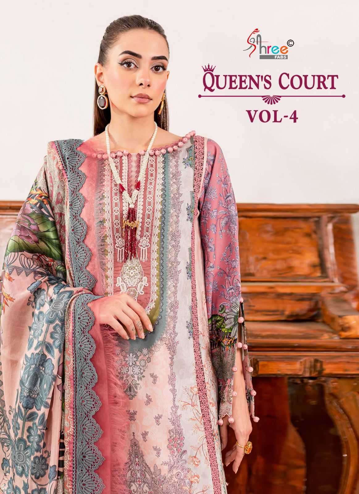 shree fabs queens court vol 4 series 3491-3497 pure cotton suit