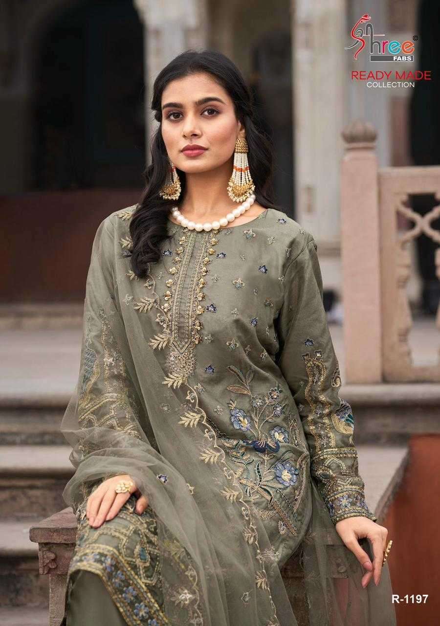 shree fabs R-1197 organza embroidery readymade suit 