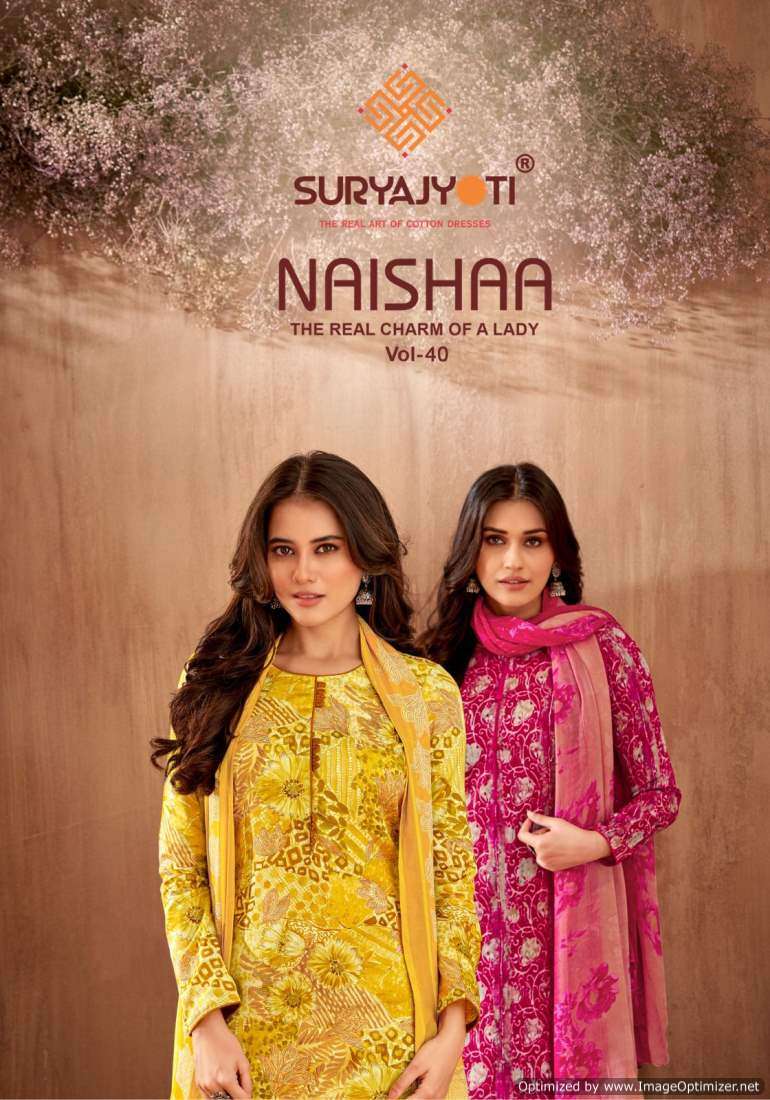 Suryajyoti Naishaa Vol-40 series 4001-4010 Jaam Satin Cotton suit