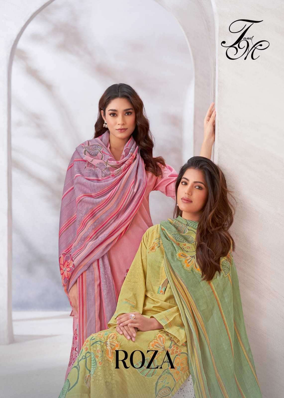 t & m roza pure dhakal mal digital print with handwork suit 