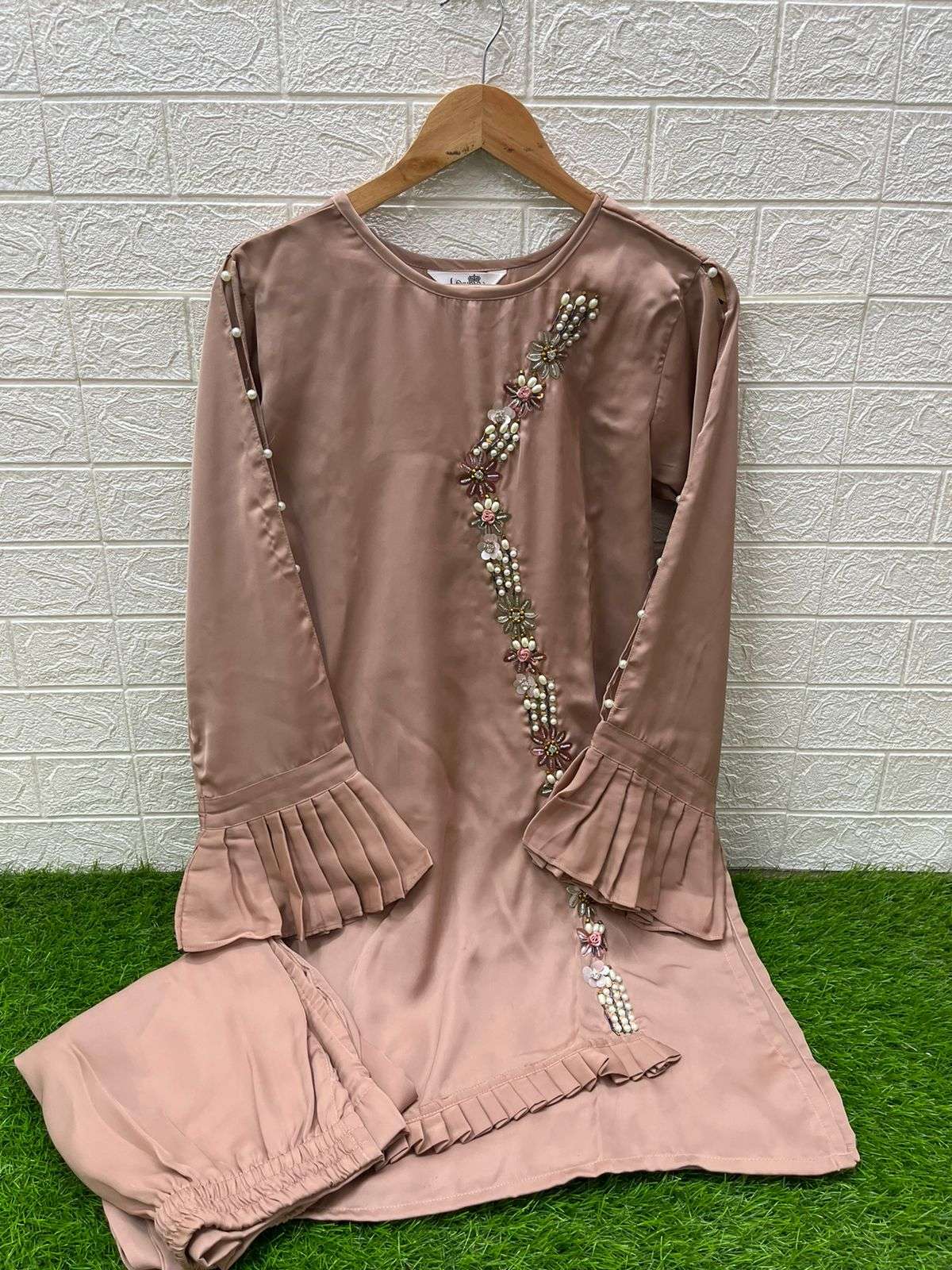 laxuria trendz 1405 BSY Satin Designer Tunic with Gorgeous Handwork