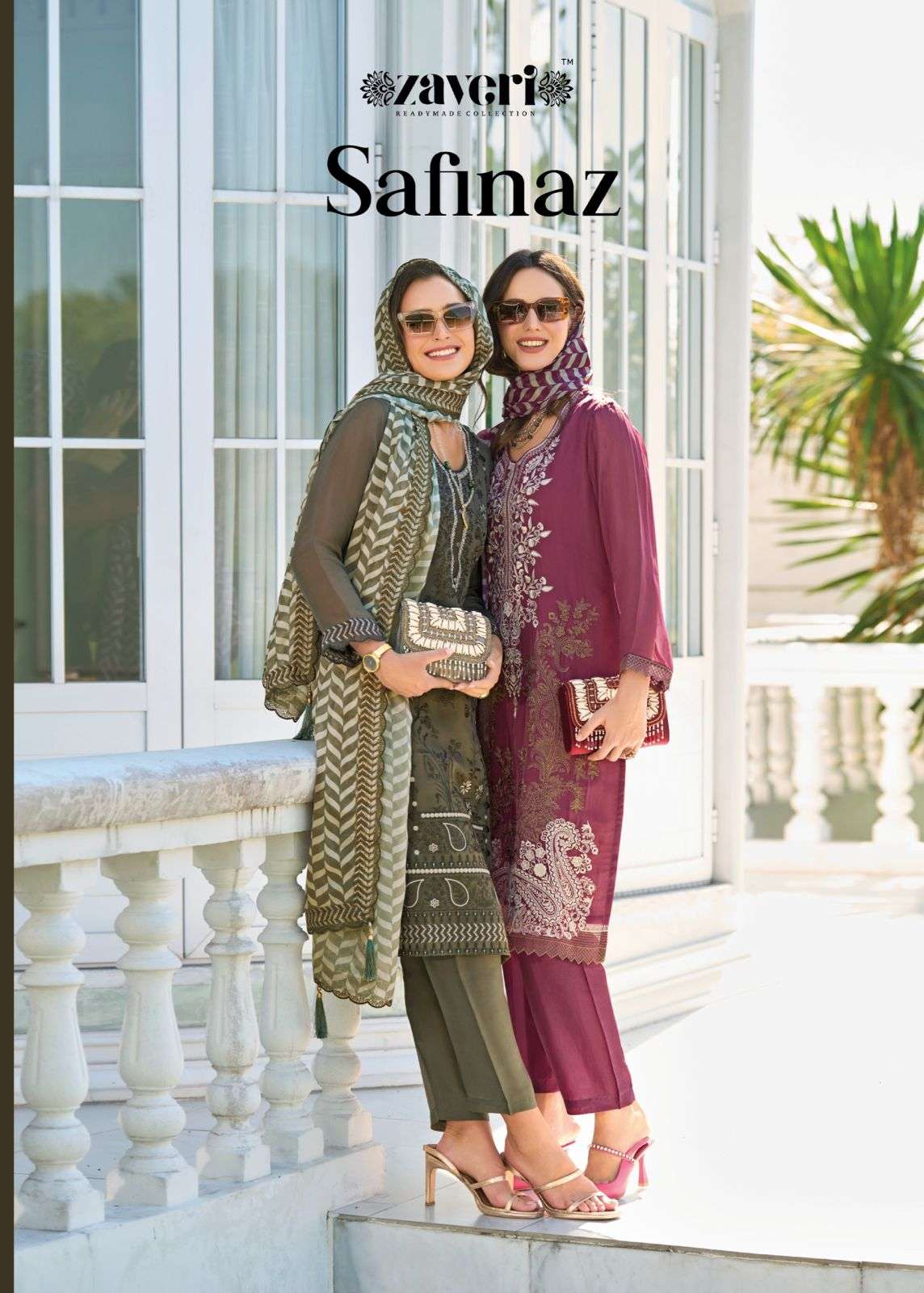 zaveri safinaz series 1284-1286 Soft organza readymade suit 